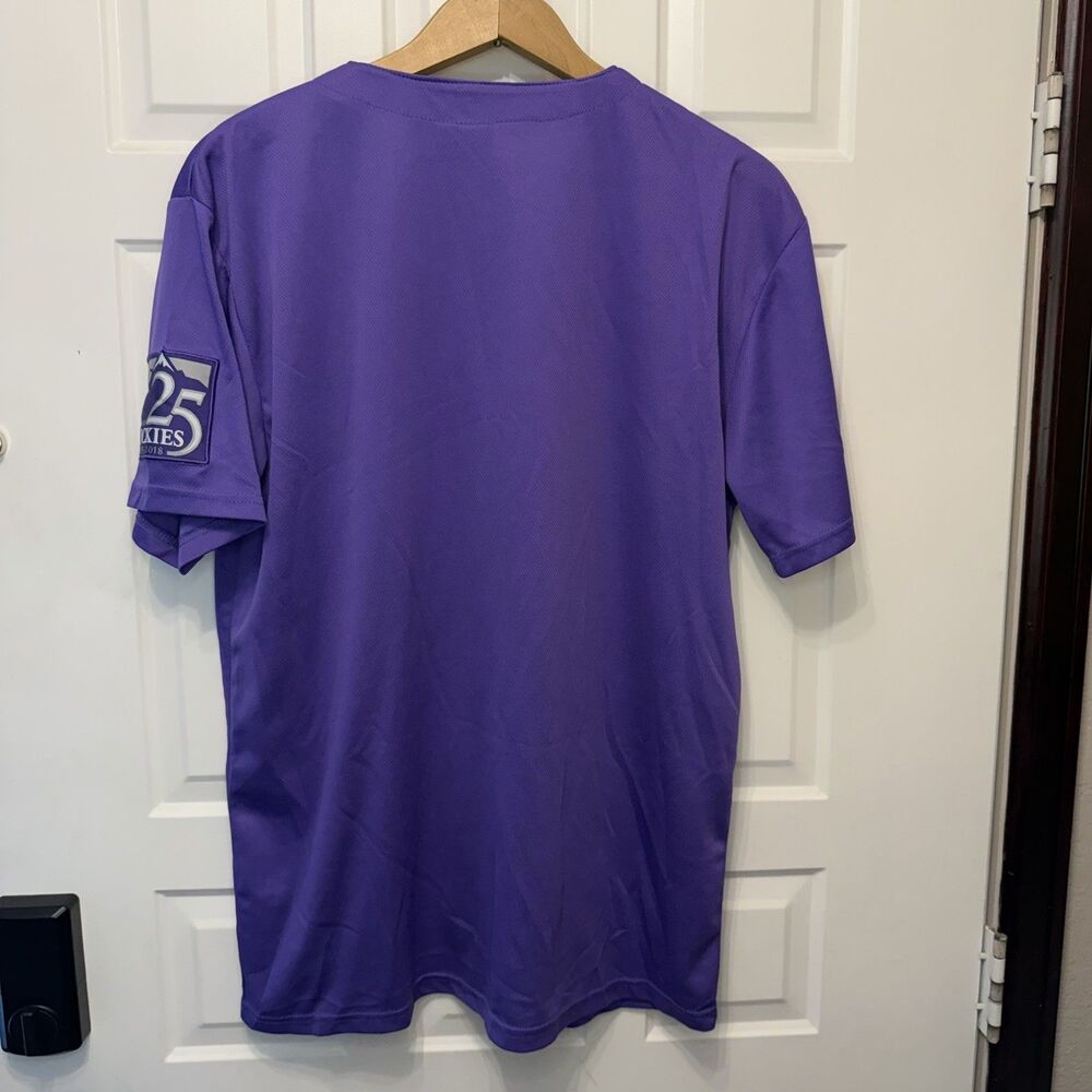 Los Rockies Jersey Mens XL Purple Colorado Rockies 25th Anniversary Baseball - Picture 2 of 8